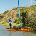 Fishing from the Hobie Adventure Island with Trampoline Set on the Outriggers