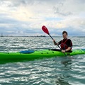 Paddling the Design Kayaks Endless on a canal in England